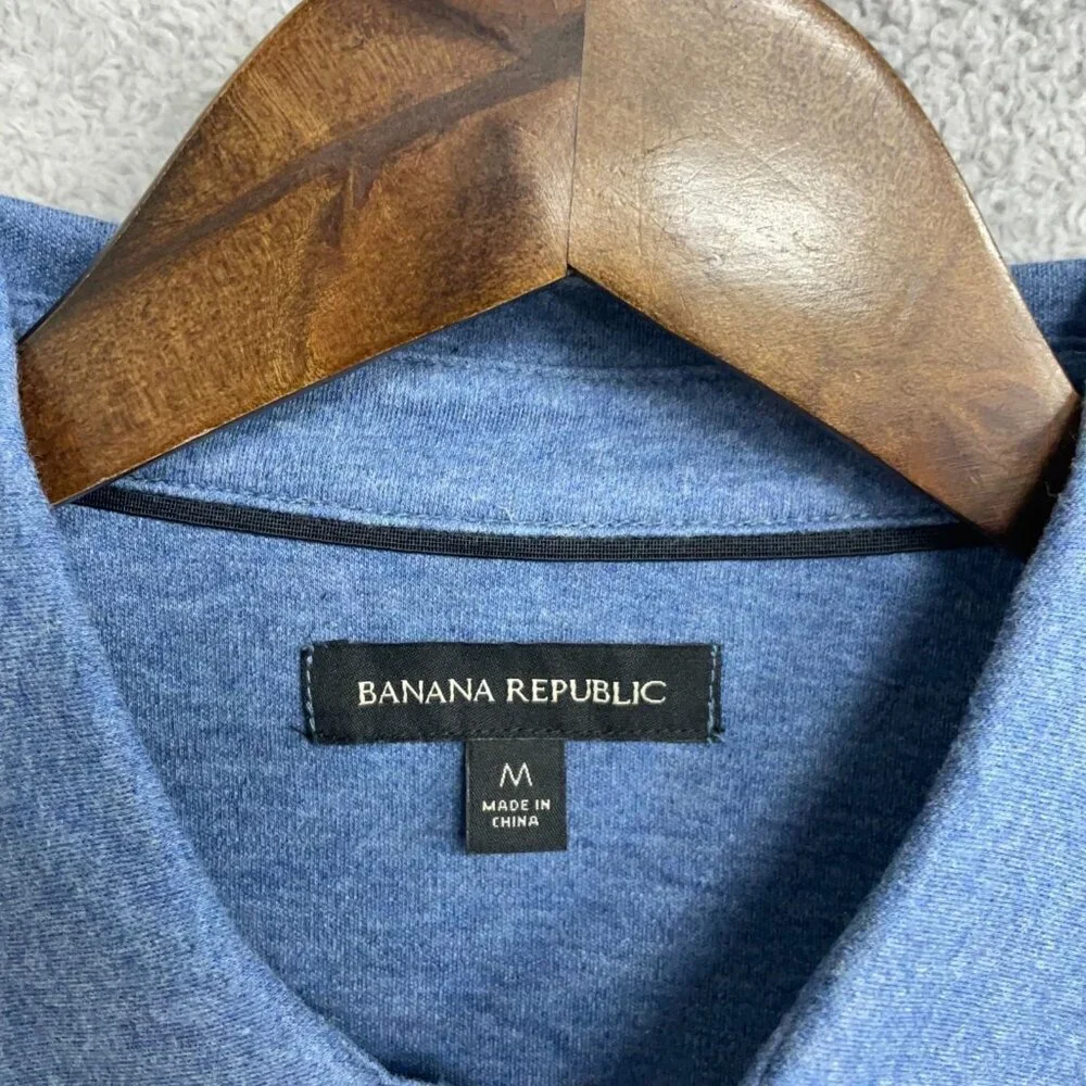 NEW Banana Republic Men's M Luxe Touch Performance Polo Shirt Blue